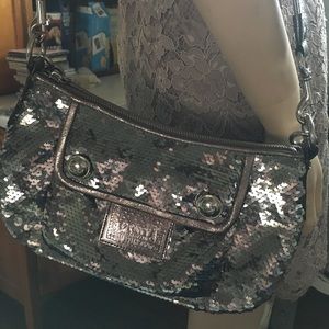 Coach Silver Sequin Poppy Bag #67